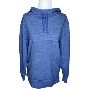 Champion Athleisure Funnel Neck French Terry Hoodie Sweatshirt Blue Medium
